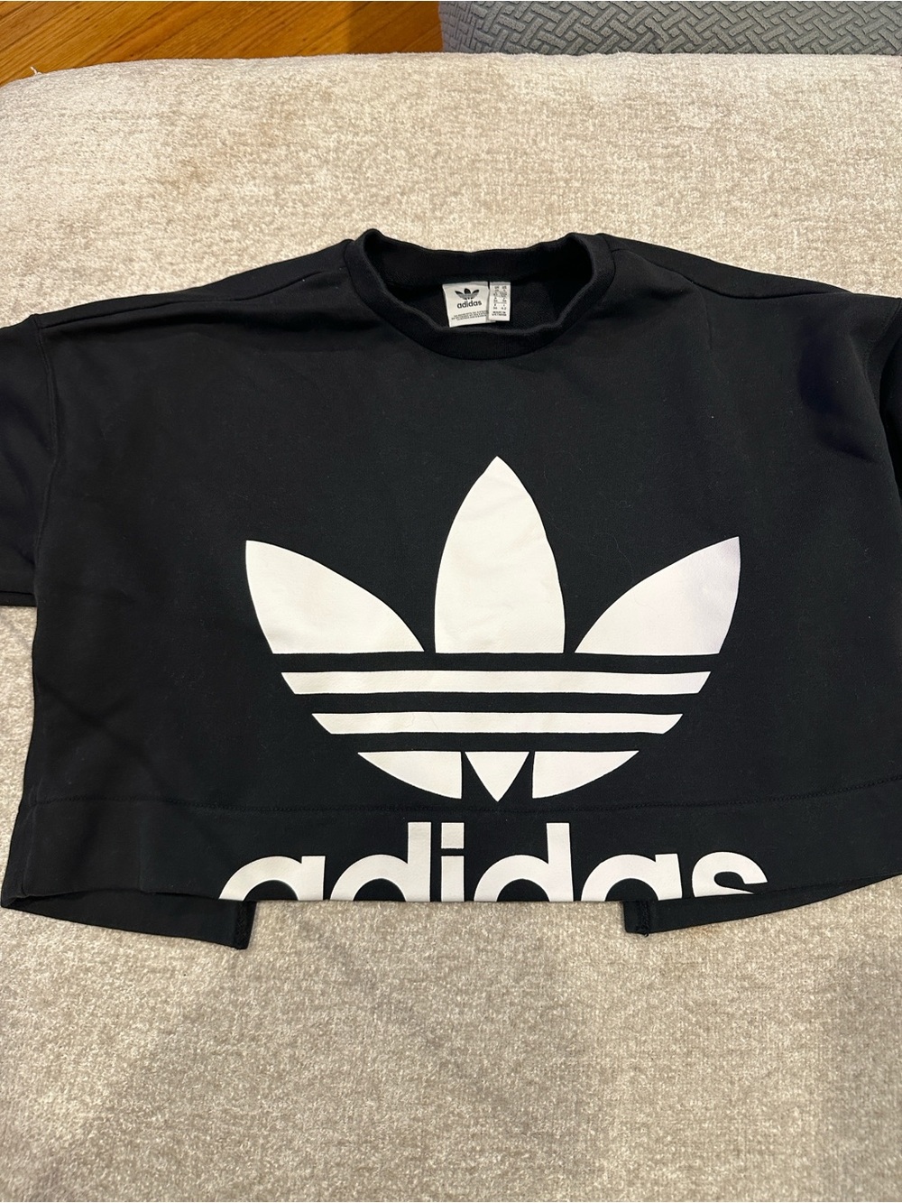 adidas Black Tee with White Trefoil Label